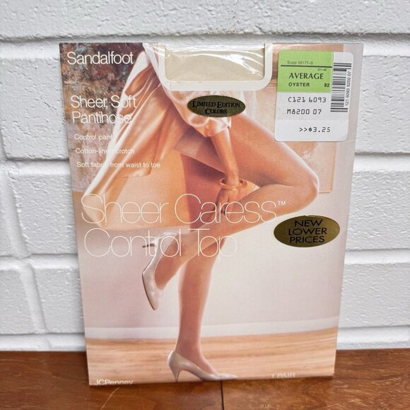 9 Vtg JC PENNEY Sheer Caress Control Top Sandalfoot Pantyhose Limited Ed Colors - Picture 8 of 12